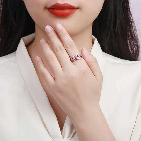 14k Gold 1.36 Ctw Natural Ruby & Diamond Ring - 5