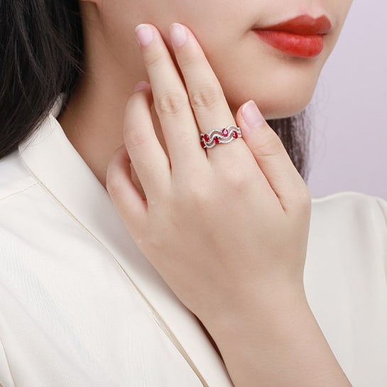 14k Gold 1.36 Ctw Natural Ruby & Diamond Ring - 6
