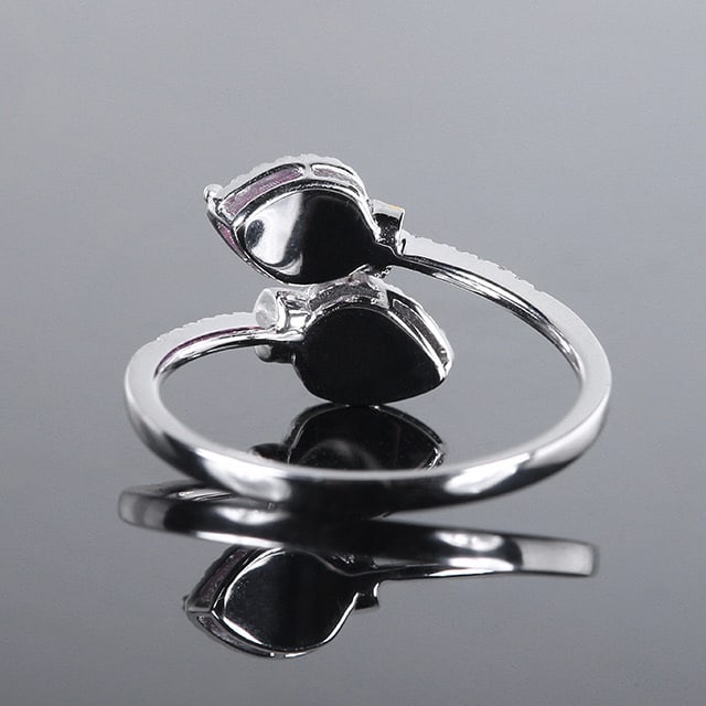 14k Gold 1.08 Ctw Natural Sapphire & Diamond & Toi Et Moi Ring - 4