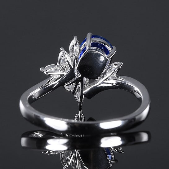 14k Gold 1.40 Ctw Natural Sapphire & Diamond Ring - 4