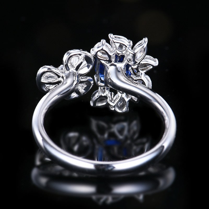 14k Gold 1.93 Ctw Natural Sapphire & Diamond Ring - 4