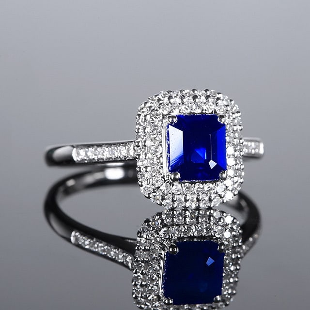 14k Gold 1.39 Ctw Natural Sapphire & Diamond Ring - 2