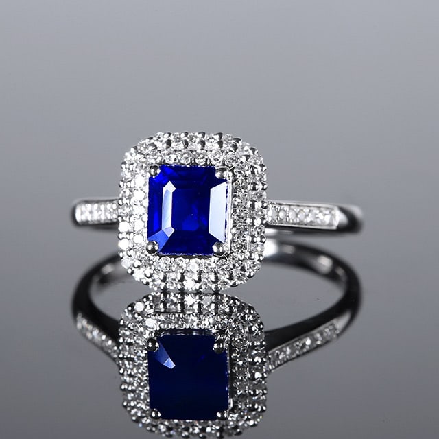 14k Gold 1.39 Ctw Natural Sapphire & Diamond Ring - 3