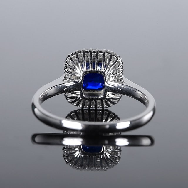 14k Gold 1.39 Ctw Natural Sapphire & Diamond Ring - 4