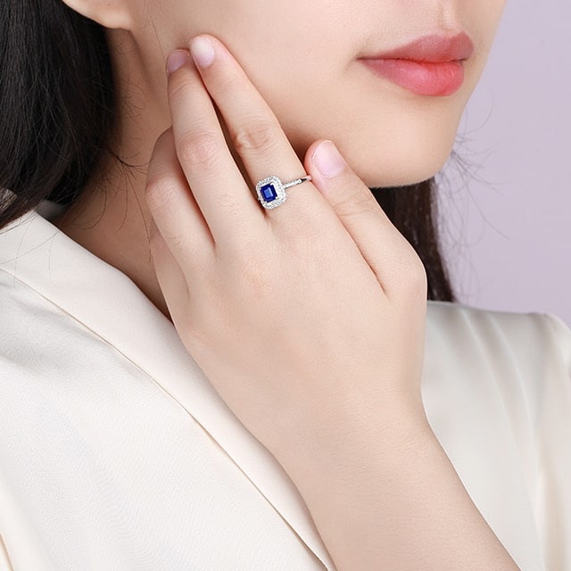 14k Gold 1.39 Ctw Natural Sapphire & Diamond Ring - 5