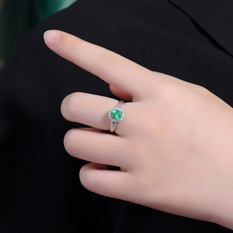 14k Gold 1.44 Ctw Natural Emerald & Diamond Ring - 6