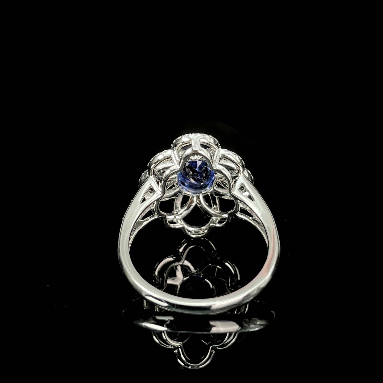 14k Gold 1.51 Ct Natural Sapphire & Diamond Ring - 4