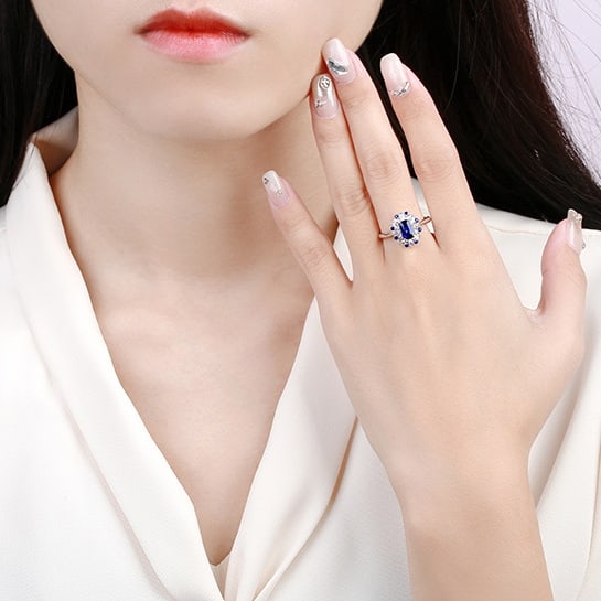 14k Gold 1.37 Ctw Natural Sapphire & Diamond Ring - 5