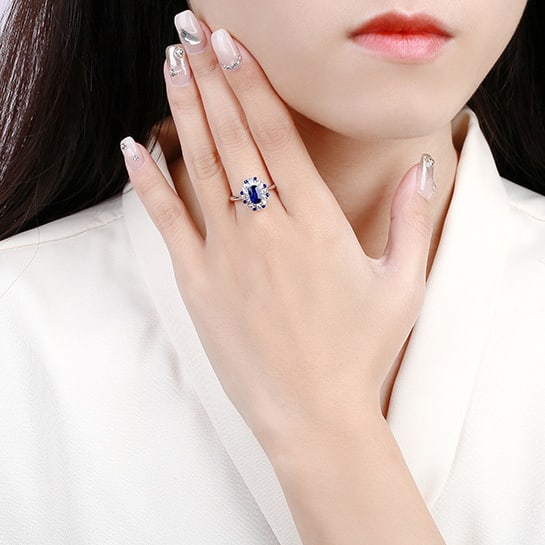 14k Gold 1.37 Ctw Natural Sapphire & Diamond Ring - 6