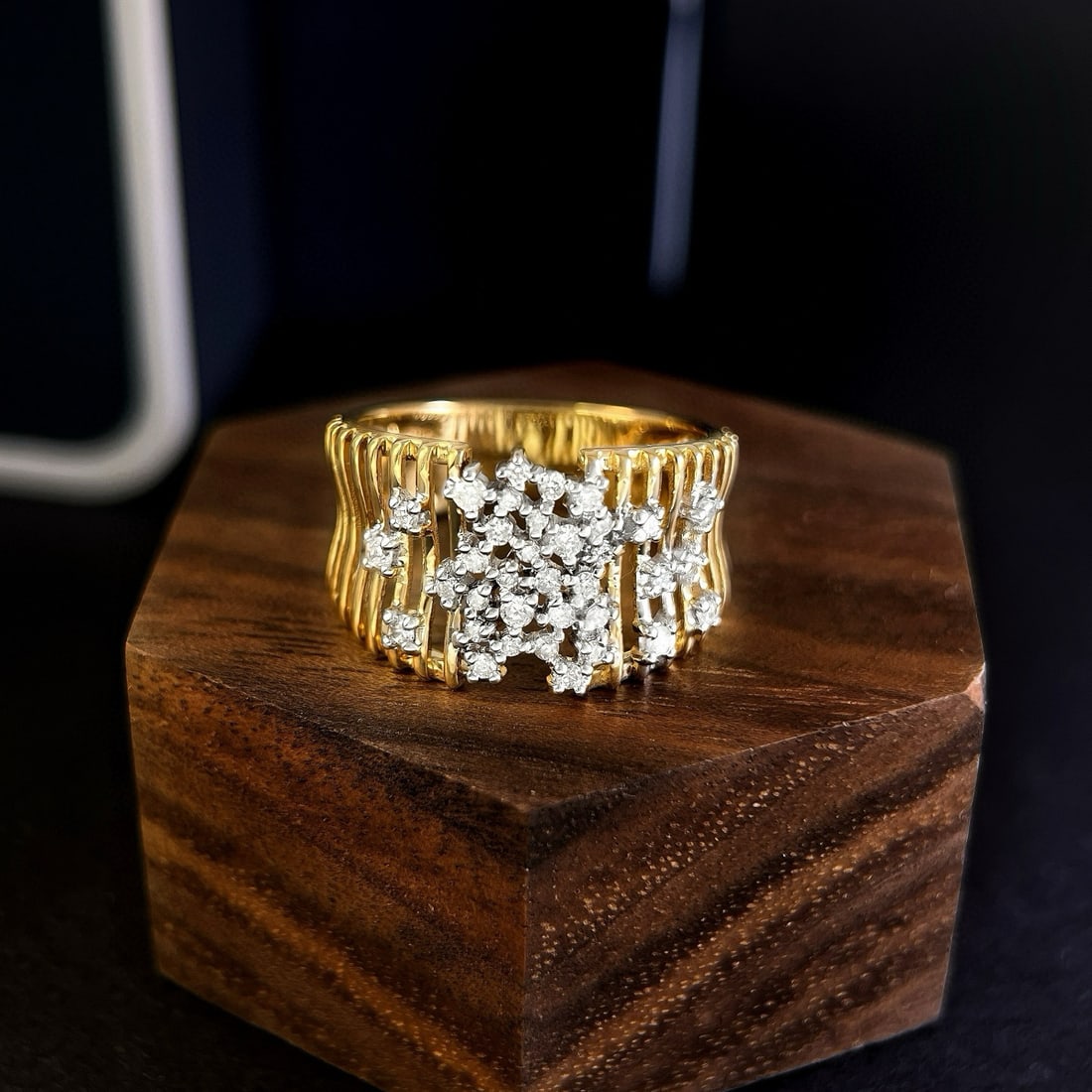 14k Gold 0.4 Ct Natural H Diamond Ring - 3
