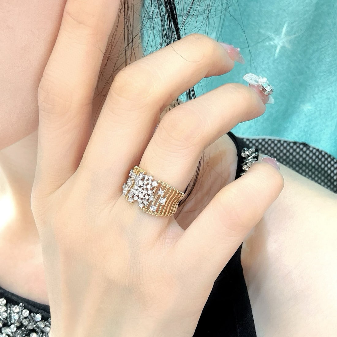 14k Gold 0.4 Ct Natural H Diamond Ring - 5