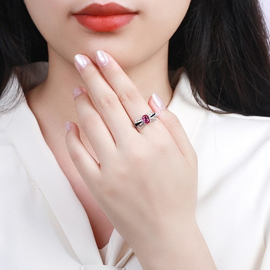 14k Gold 1.21 Ctw Natural Padparadscha Sapphire & Diamond Ring - 5
