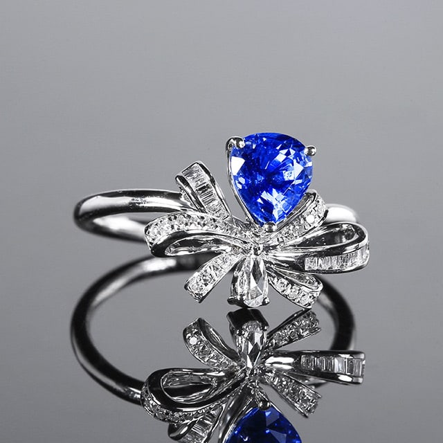 14k Gold 1.43 Ctw Natural Sapphire & Diamond Ring - 3