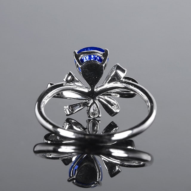 14k Gold 1.43 Ctw Natural Sapphire & Diamond Ring - 4