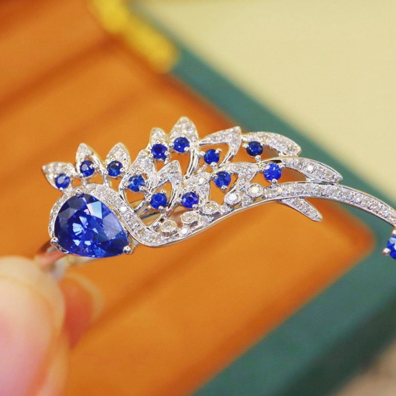 14k Gold 1.67 Ctw Natural Sapphire & Diamond Ring - 3