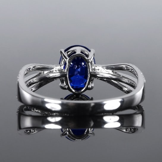14k Gold 1.78 Ctw Natural Sapphire & Diamond Ring - 4