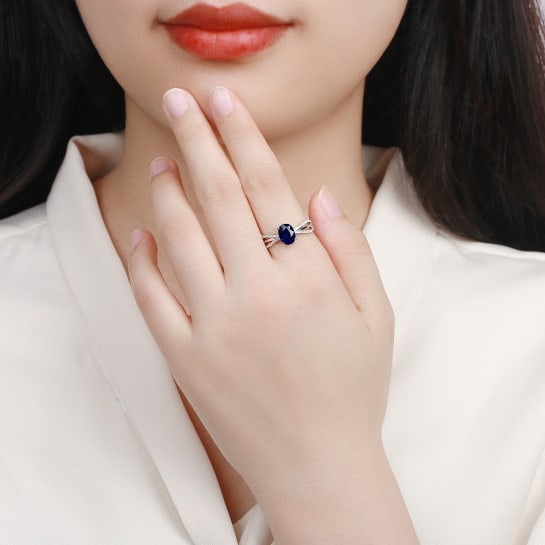14k Gold 1.78 Ctw Natural Sapphire & Diamond Ring - 5