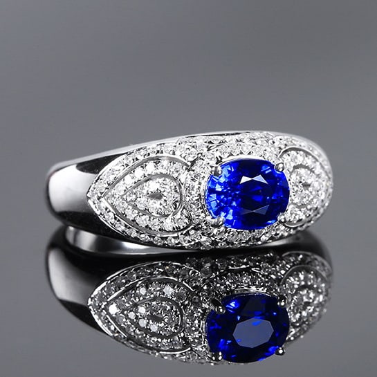 14k Gold 1.49 Ctw Natural Sapphire & Diamond Ring - 3