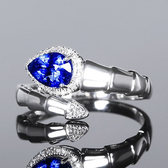 14k Gold 1.11 Ctw Natural Sapphire & Diamond Ring - 2