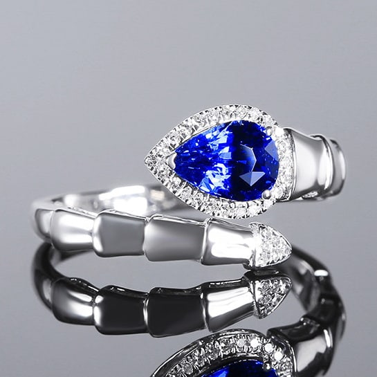 14k Gold 1.11 Ctw Natural Sapphire & Diamond Ring - 3