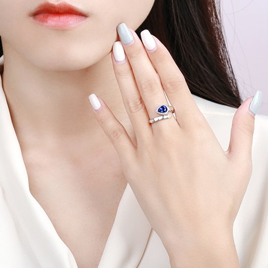14k Gold 1.11 Ctw Natural Sapphire & Diamond Ring - 5