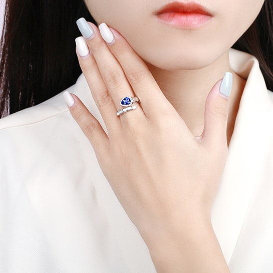 14k Gold 1.11 Ctw Natural Sapphire & Diamond Ring - 6
