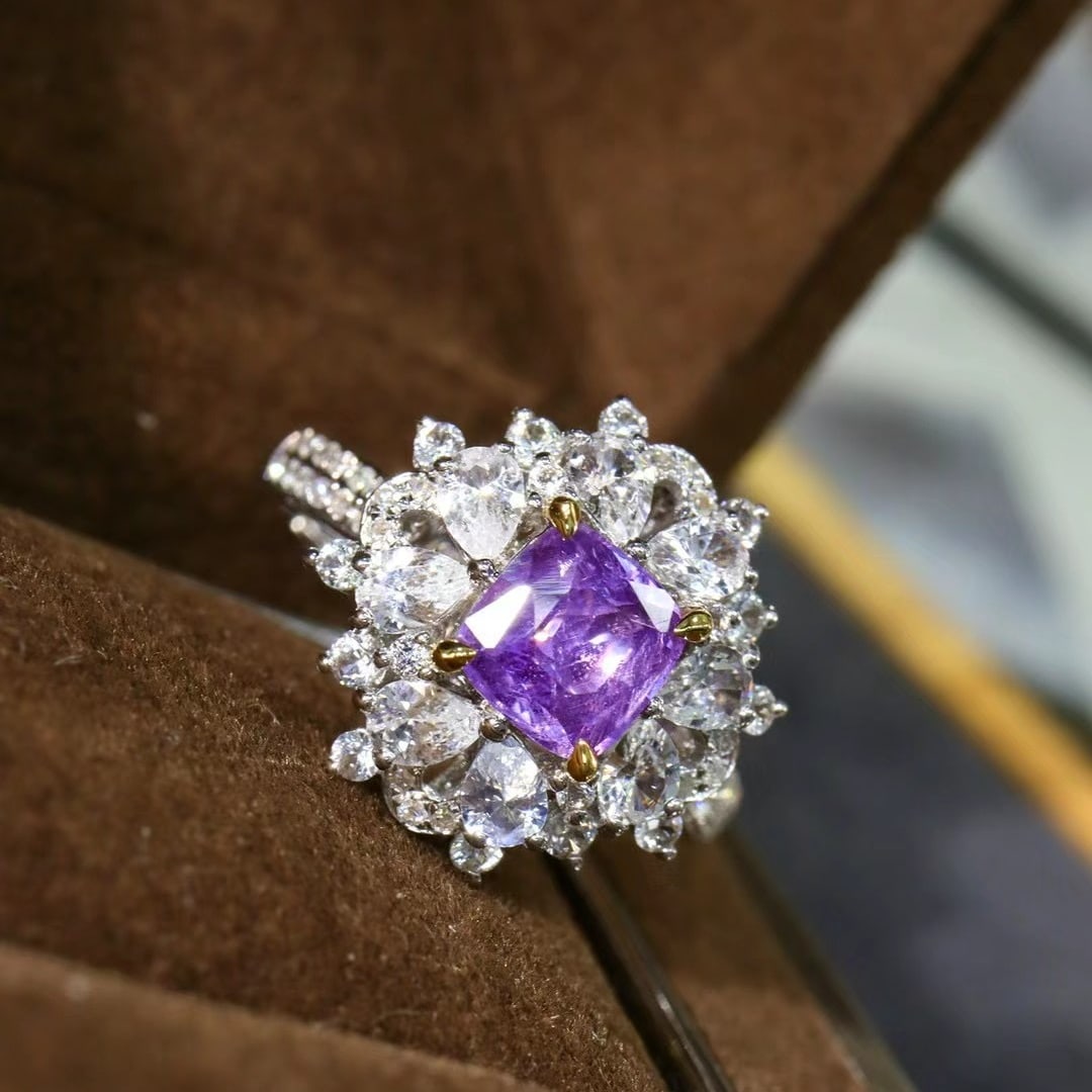 14k Gold 1.46 Ctw Natural Sapphire & Diamond Ring - 5