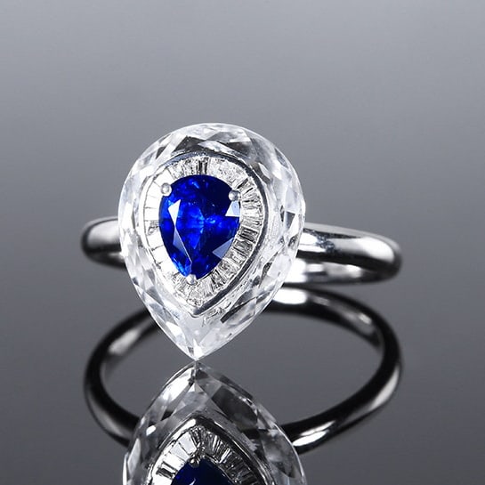 14k Gold 1.00 Ctw Natural Sapphire & Diamond Ring - 2