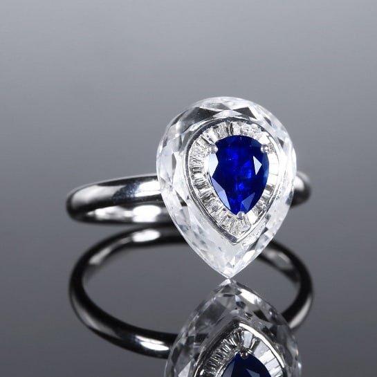 14k Gold 1.00 Ctw Natural Sapphire & Diamond Ring - 3