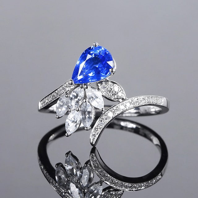 14k Gold 1.02 Ctw Natural Sapphire & Diamond Ring - 2