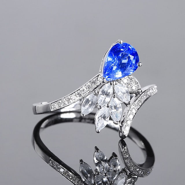 14k Gold 1.02 Ctw Natural Sapphire & Diamond Ring - 3