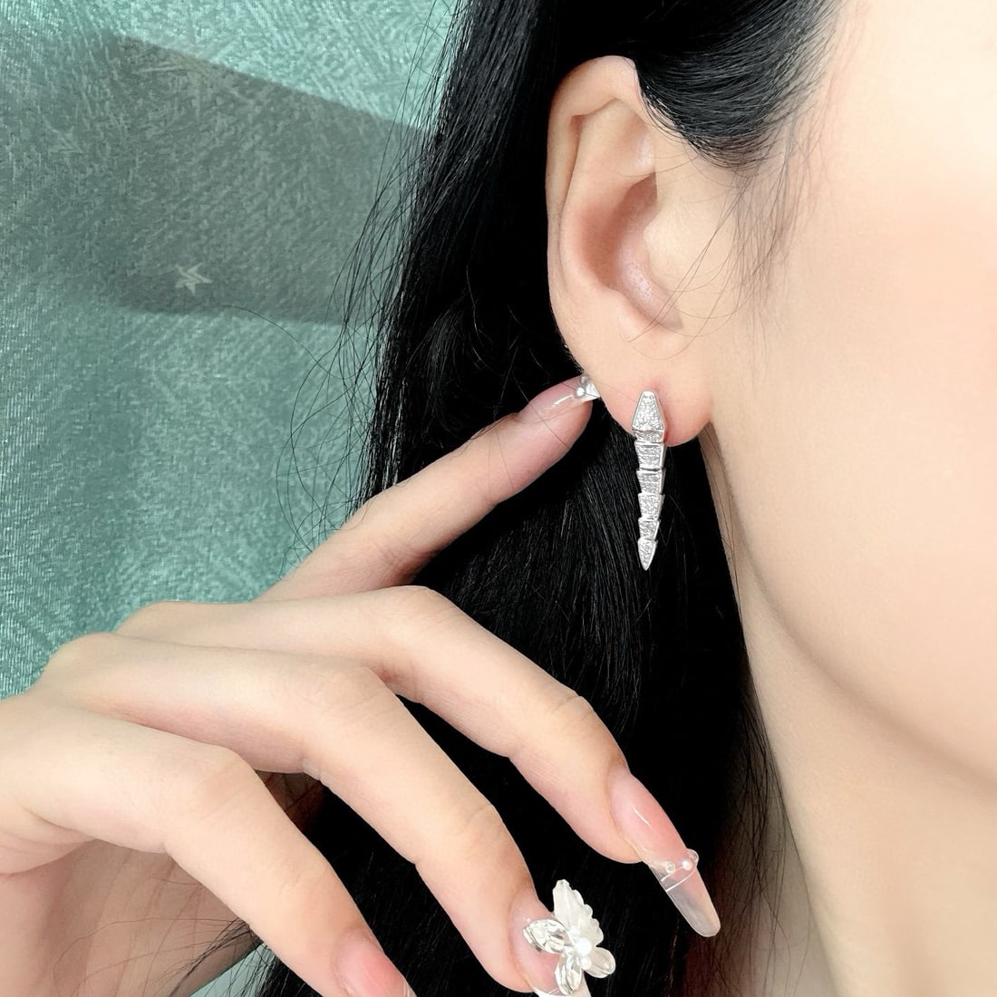 14k Gold 0.5 Ct Natural H Diamond Earrings - 6