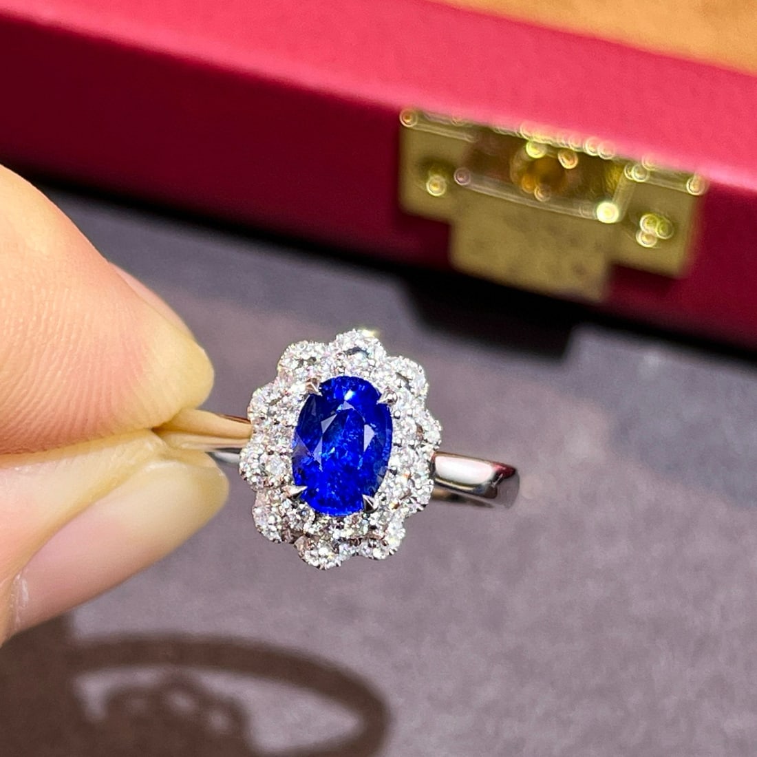 14k Gold 1.35 Ctw Natural Sapphire & Diamond Ring - 2