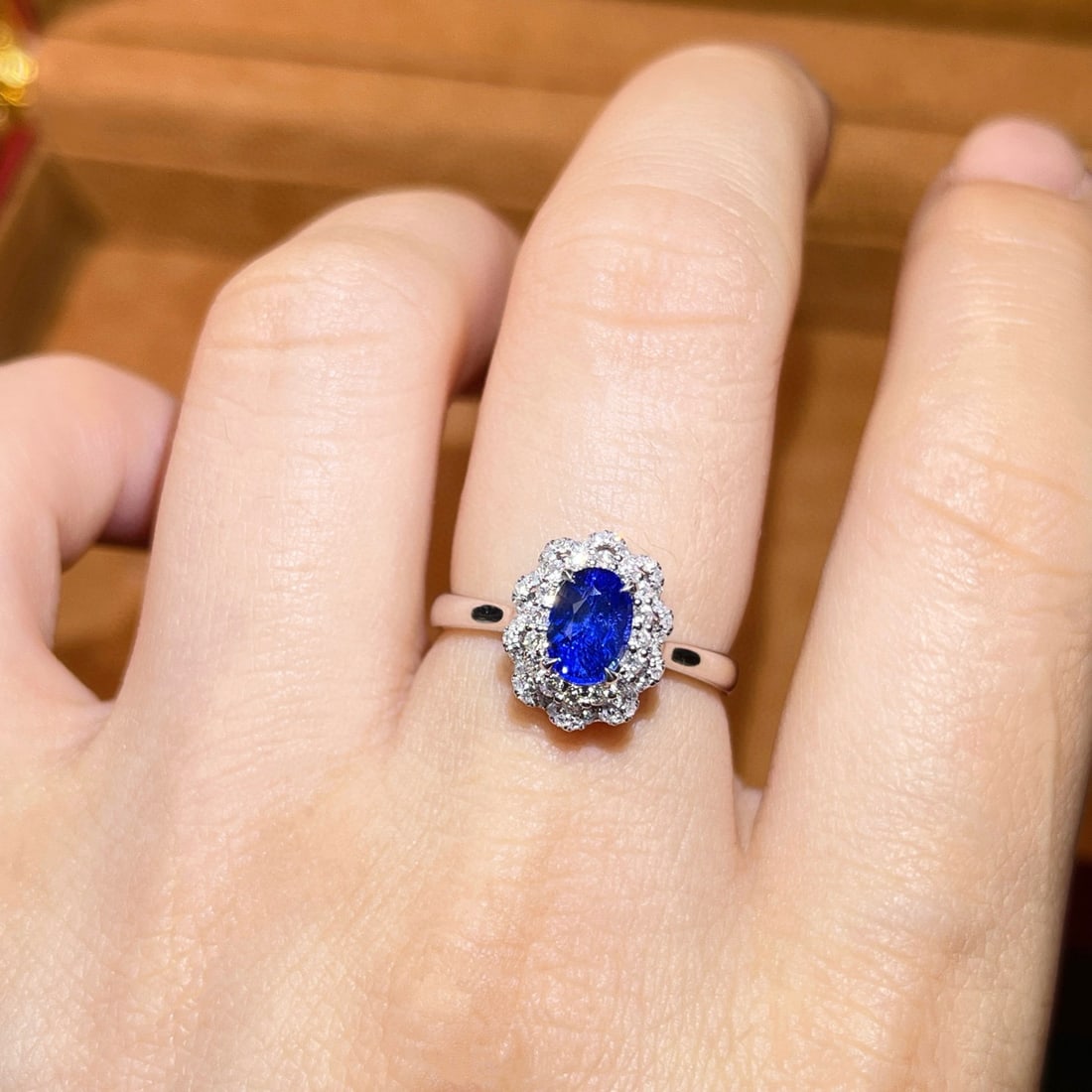 14k Gold 1.35 Ctw Natural Sapphire & Diamond Ring - 6