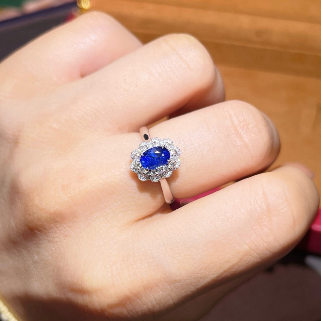 14k Gold 1.35 Ctw Natural Sapphire & Diamond Ring - 7