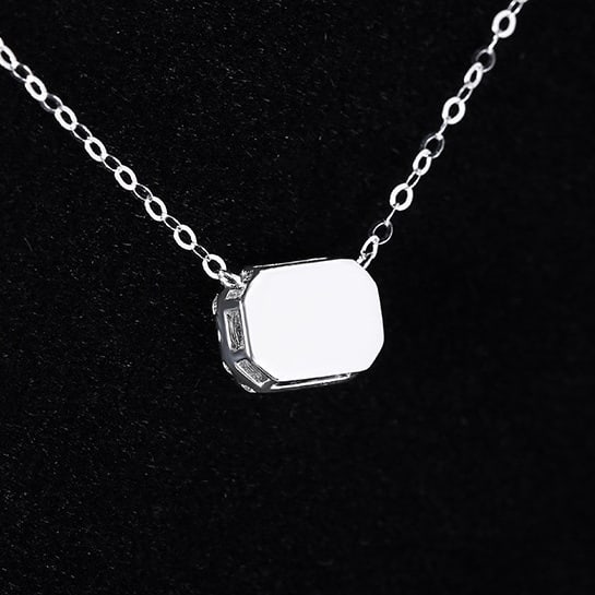 14k Gold 0.82 Ctw Vivid Green Natural Emerald & Diamond Necklace - 4