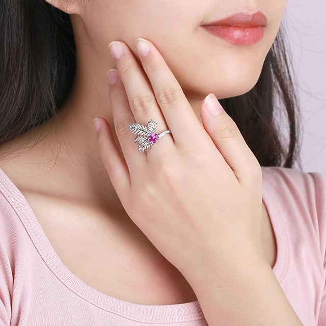 14k Gold 1.71 Ctw Natural Padparadscha Sapphire & Diamond Ring - 6