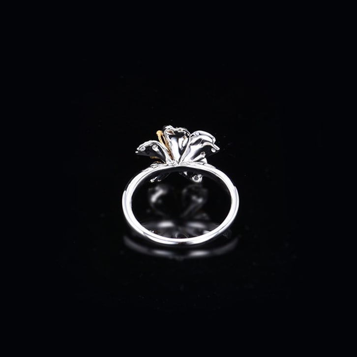 14k Gold 0.95 Ctw Natural Ruby & Diamond & Flowers Ring - 5