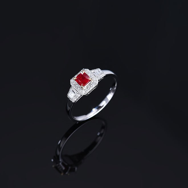 14k Gold 0.62 Ctw Natural Ruby & Diamond Ring - 5