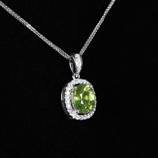 14k Gold 1.49 Ctw Natural Sapphire & Diamond Pendant( Without Chain ) - 3
