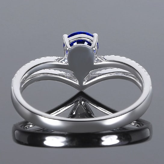 14k Gold 0.92 Ctw Natural Sapphire & Diamond Ring - 4