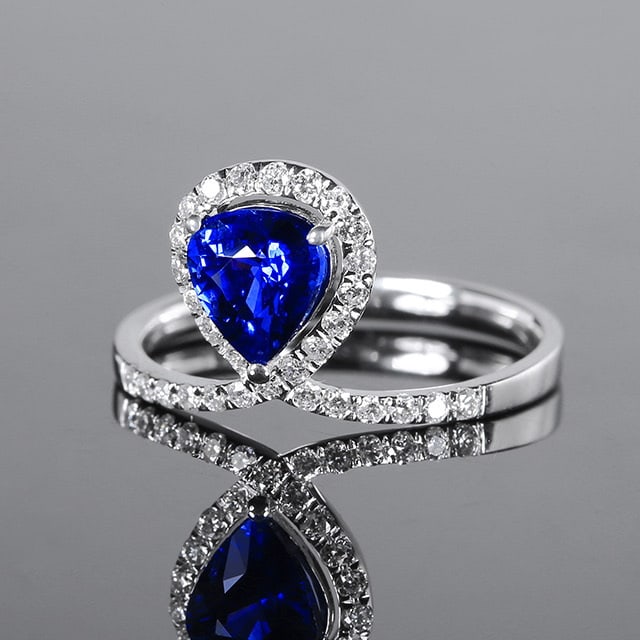 14k Gold 1.58 Ctw Natural Sapphire & Diamond Ring - 3