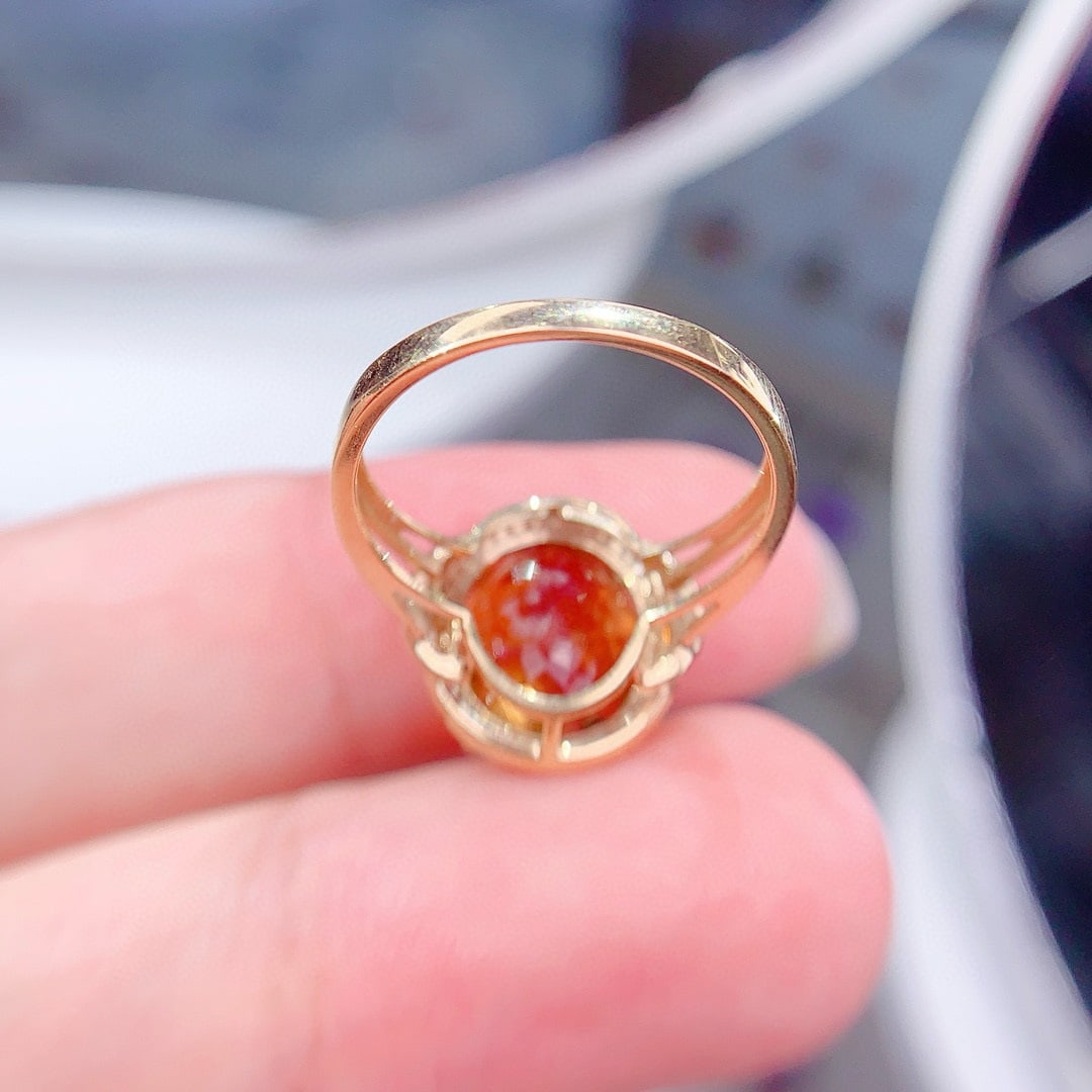 14k Gold 6.3 Ct Natural Tourmaline & Diamond Ring - 5