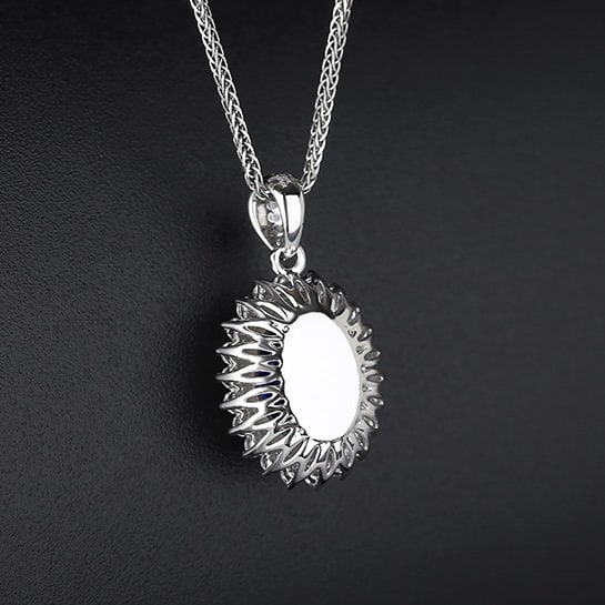 14k Gold 1.57 Ctw Natural Sapphire & Diamond Pendant( Without Chain ) - 4