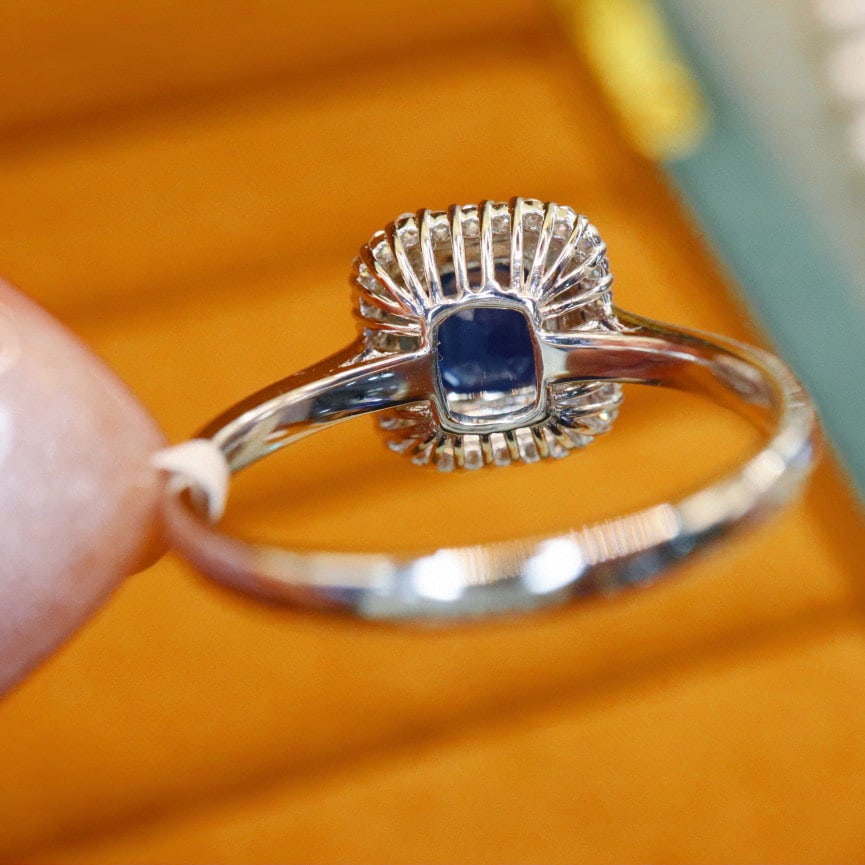 14k Gold 1.39 Ctw Natural Sapphire & Diamond Ring - 4