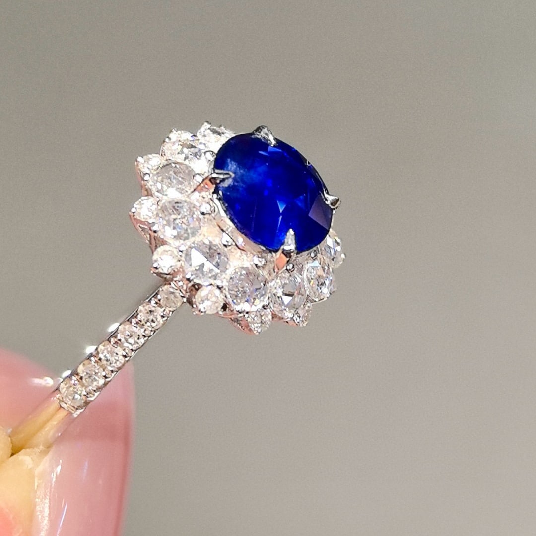 14k Gold 1.67 Ctw Natural Sapphire & Diamond Ring - 2