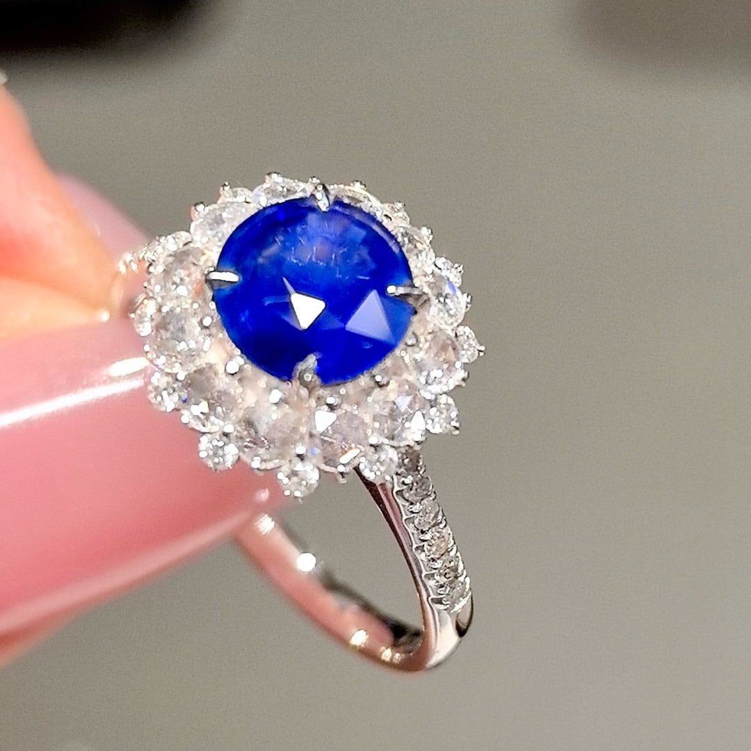 14k Gold 1.67 Ctw Natural Sapphire & Diamond Ring - 3
