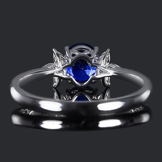 14k Gold 1.19 Ctw Natural Sapphire & Diamond Ring - 4