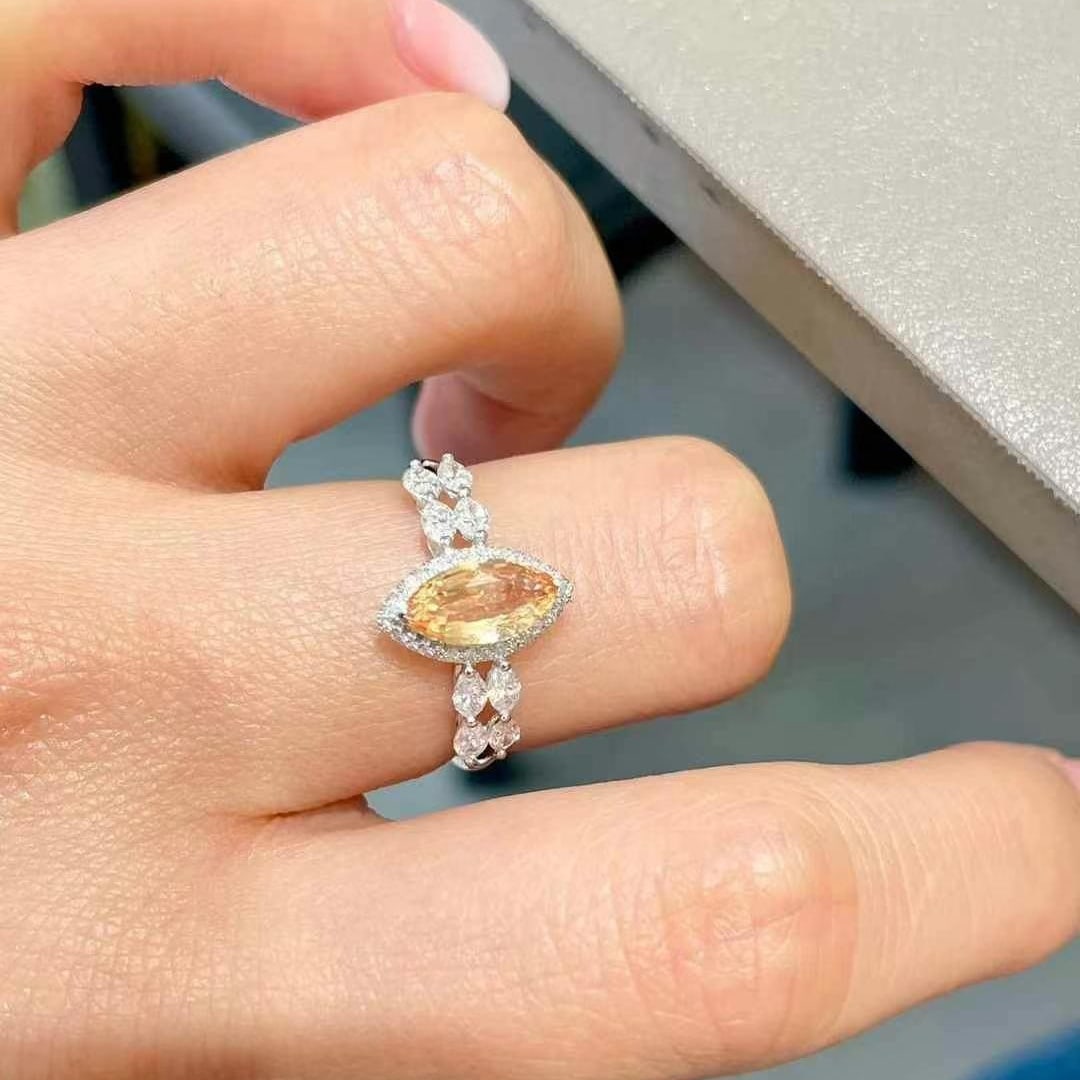 14k Gold 1.65 Ctw Natural Padparadscha Sapphire & Diamond Ring - 4