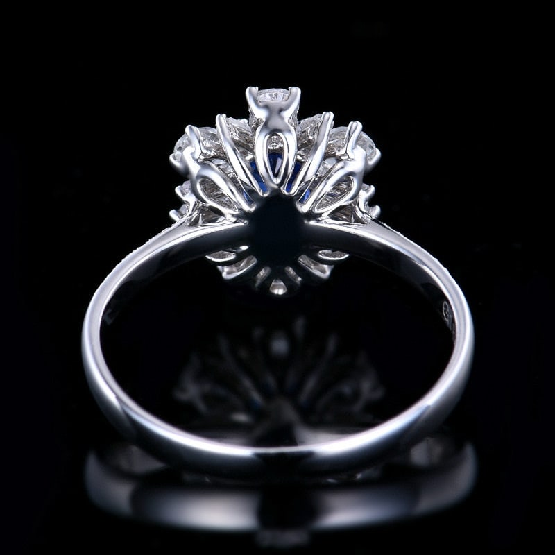14k Gold 0.73 Ctw Natural Sapphire & Diamond Ring - 4